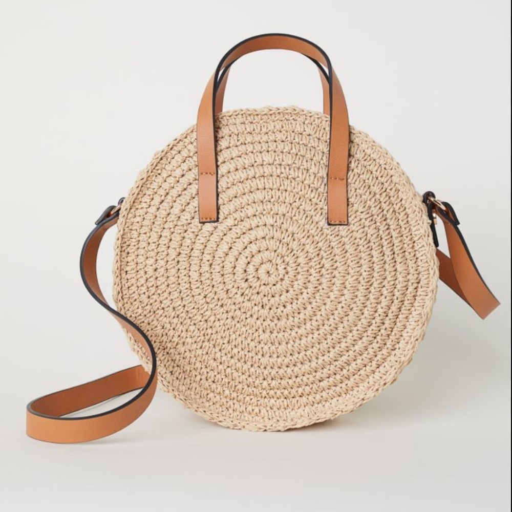 H&M Round Paper Straw Handbag